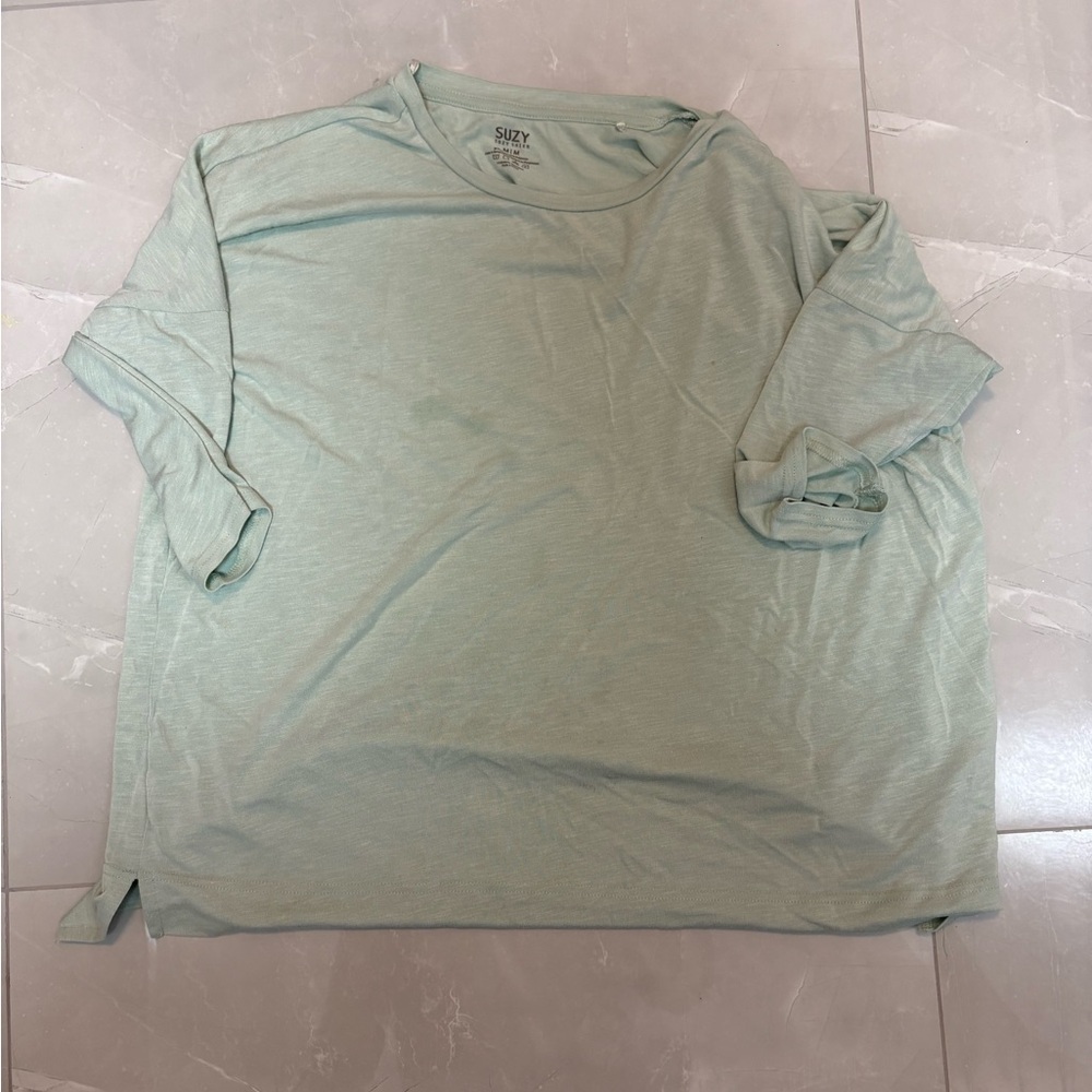 Suzy Shier Men's Short-Sleeve Crew Neck Shirt - Mint